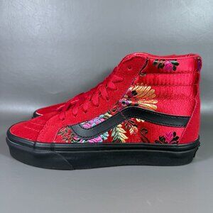 Vans **Limited Edition** Chinese New Year Red High-Top Floral Embroidery